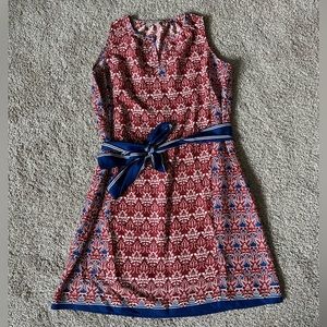 Loft shift dress with belt red white and blue!